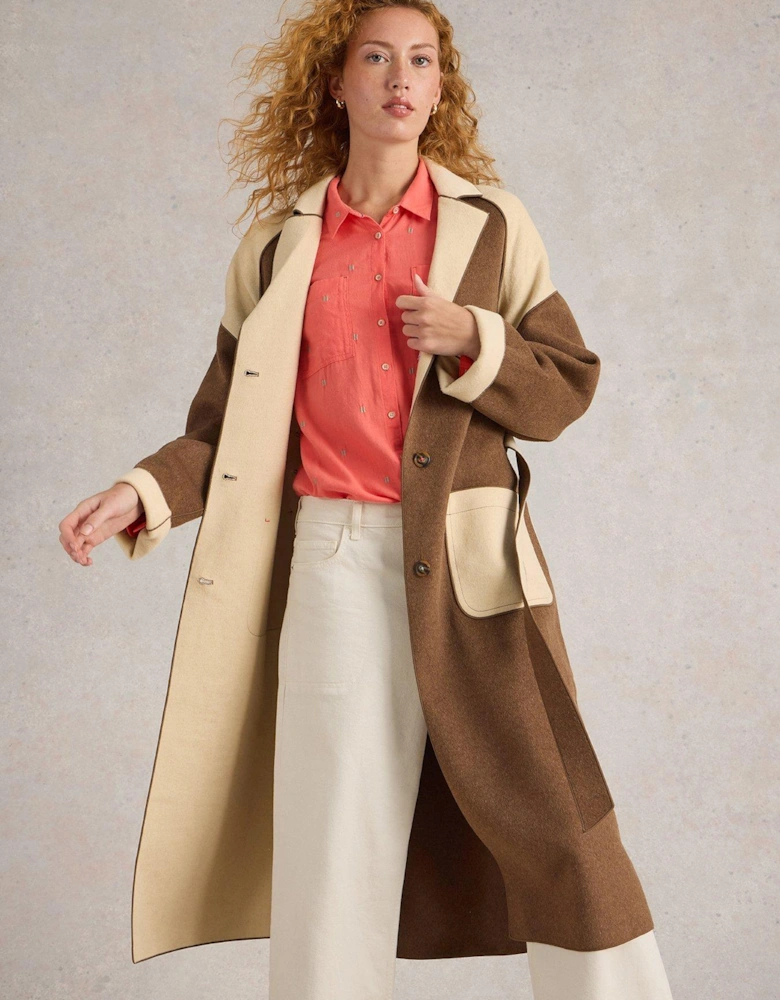 Sabine Wool Blend Coat - Beige