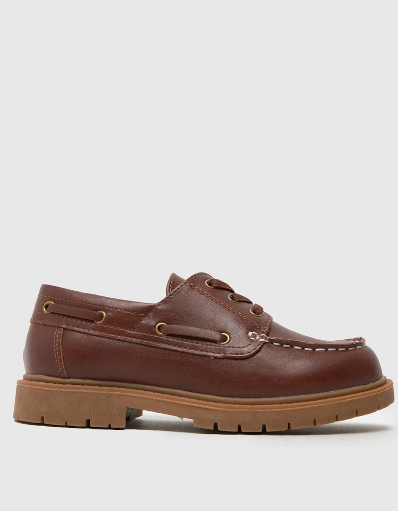 Lance Junior Boat Shoe - Brown