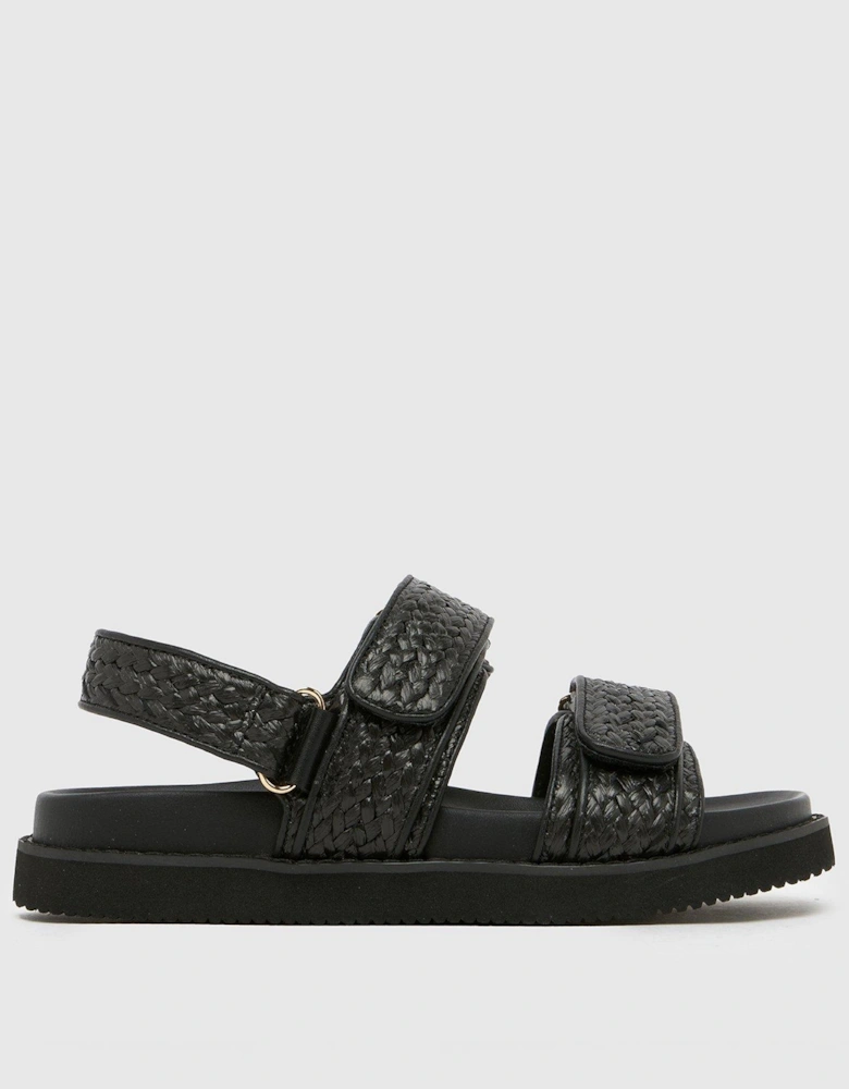 Tiesha Footbed Sandals - Woven - Black