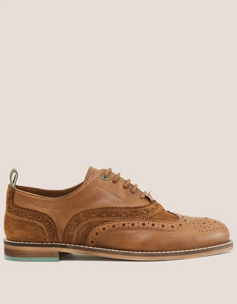 Thistle Leather Lace Up Brogue - Brown