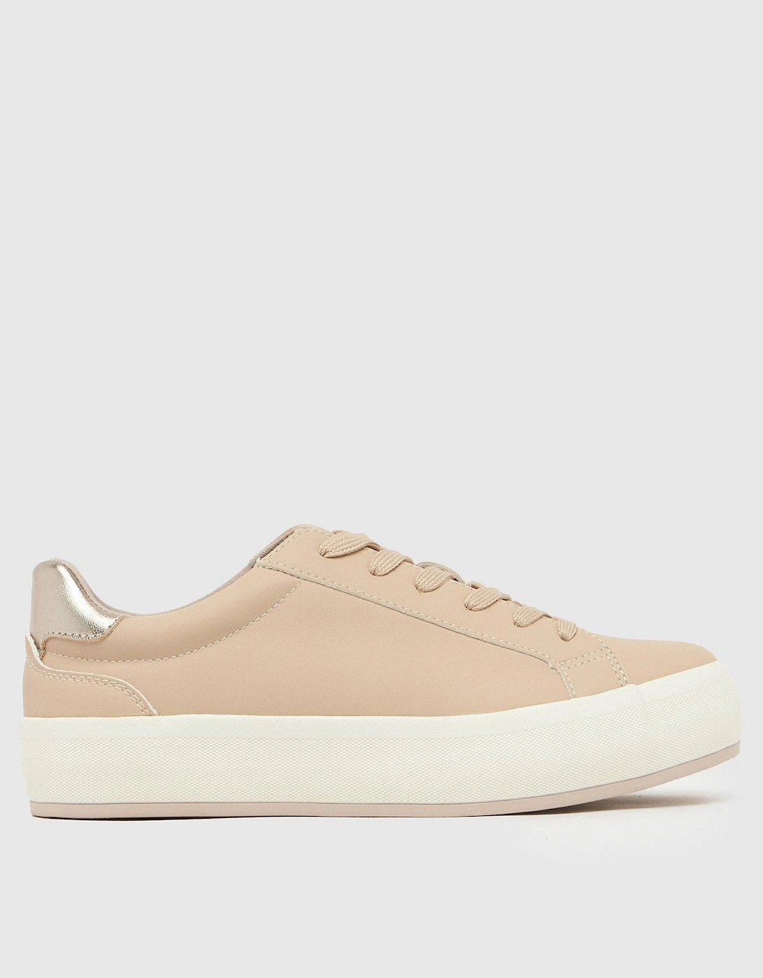 Mariella Lace Up Trainers - Natural, 2 of 1