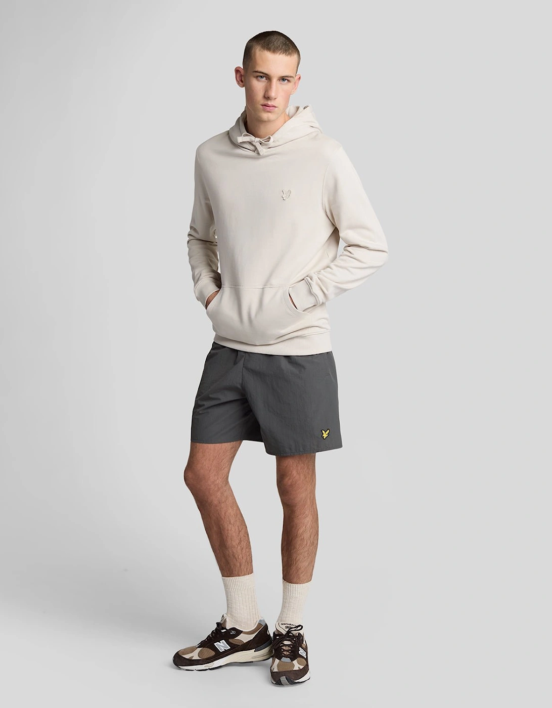 Lyle And Scott Men's Grey Plain Swim Shorts  35/34/32 L