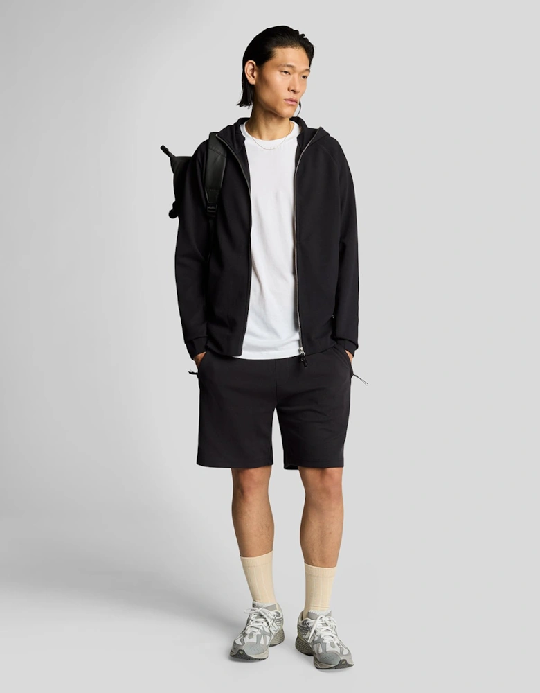 Diagonal Interlock Zip Through Hoodie