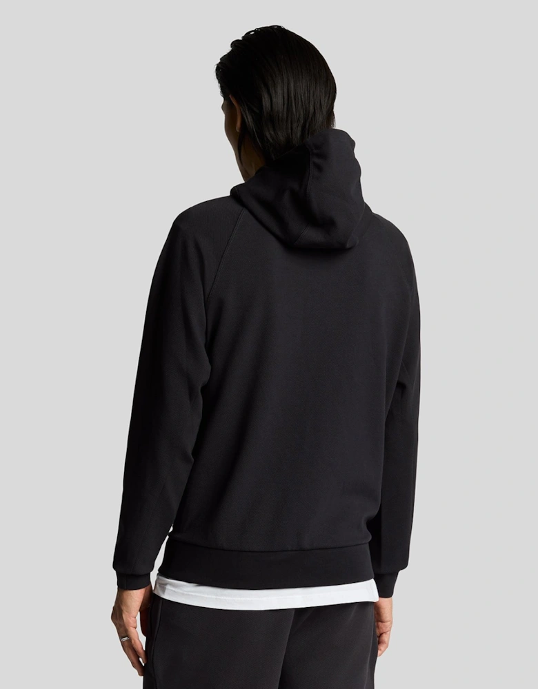 Diagonal Interlock Zip Through Hoodie