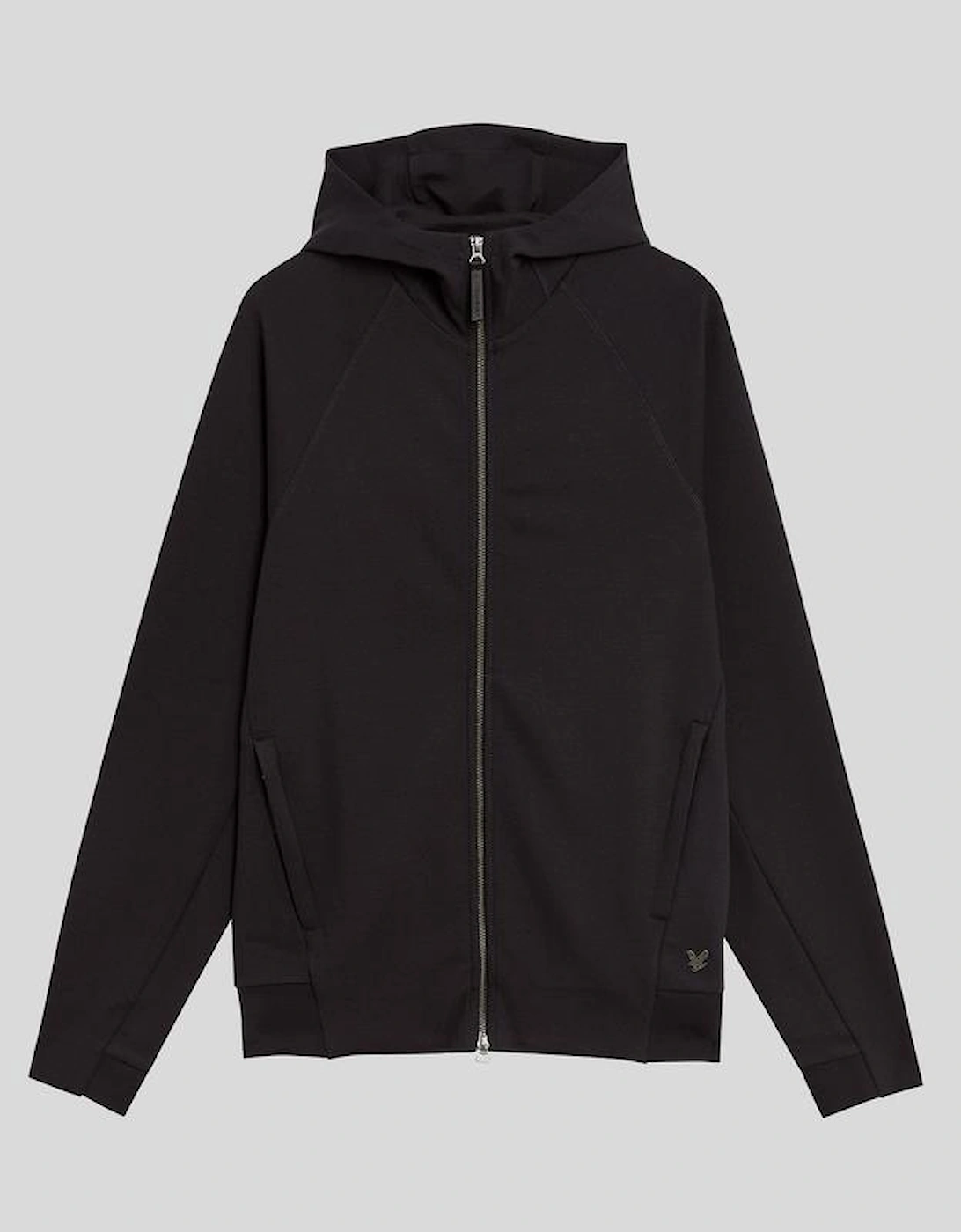 Diagonal Interlock Zip Through Hoodie