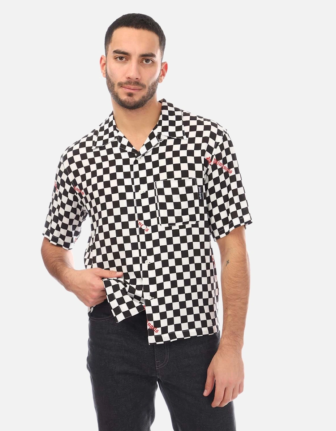 Damier Print Bowling Shirt, 5 of 4