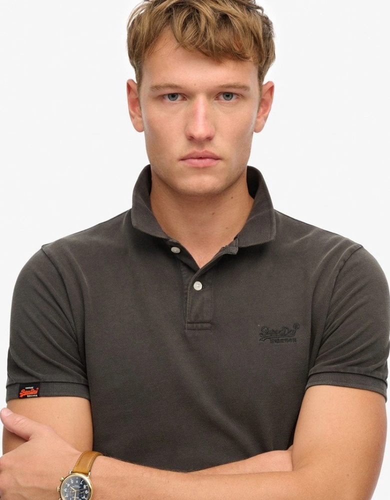 Men's Vintage Destroy Polo Destroy Black