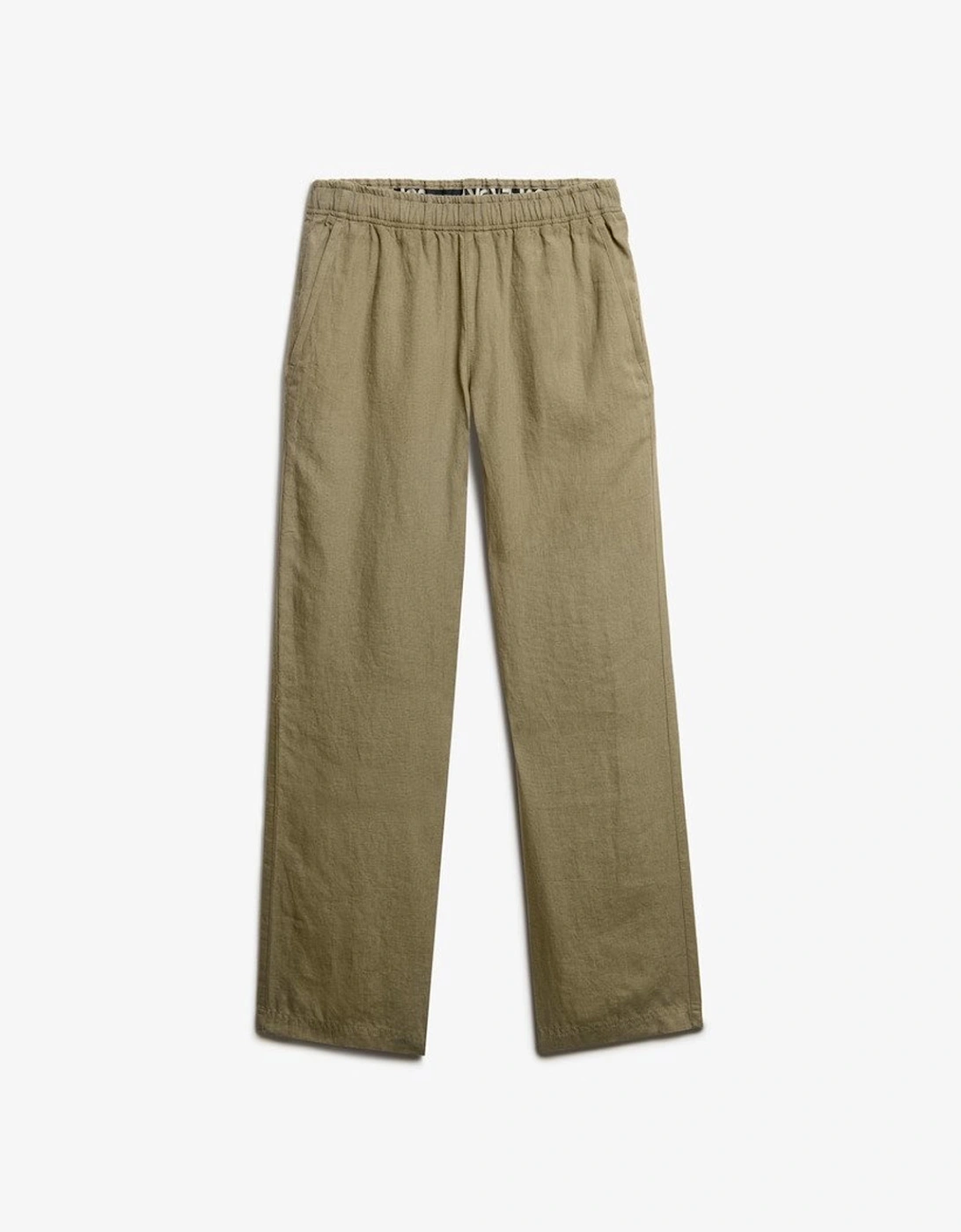 Women's Linen Drawstring Pant Light Khaki Green