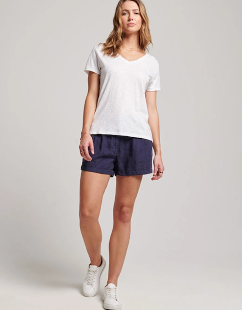 Women's Studios Slub Embroidered Vee Tee Optic