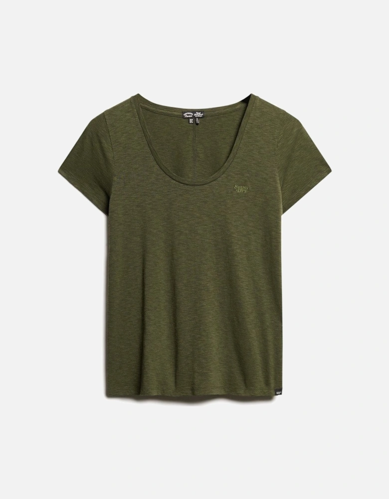 Women's Scoop Neck Tee Army Khaki Green