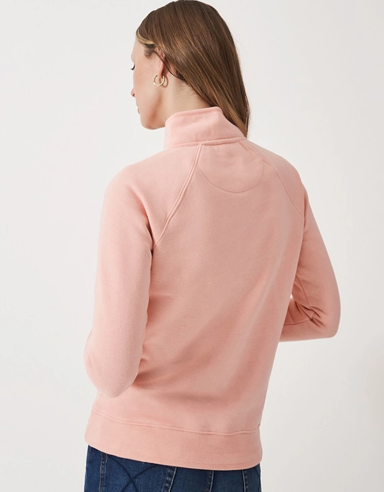 Women's Half Zip Sweat Peach Pink