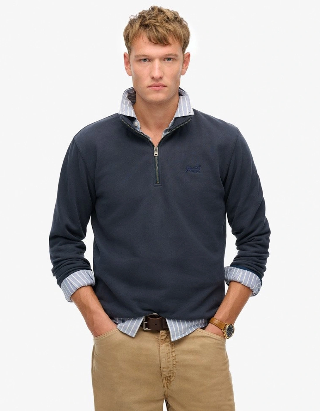 Men's Essential Logo Henley Bradley Navy, 5 of 4