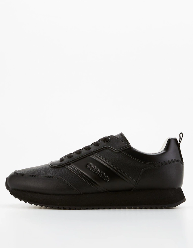 Leather Lace Up Runners - Black