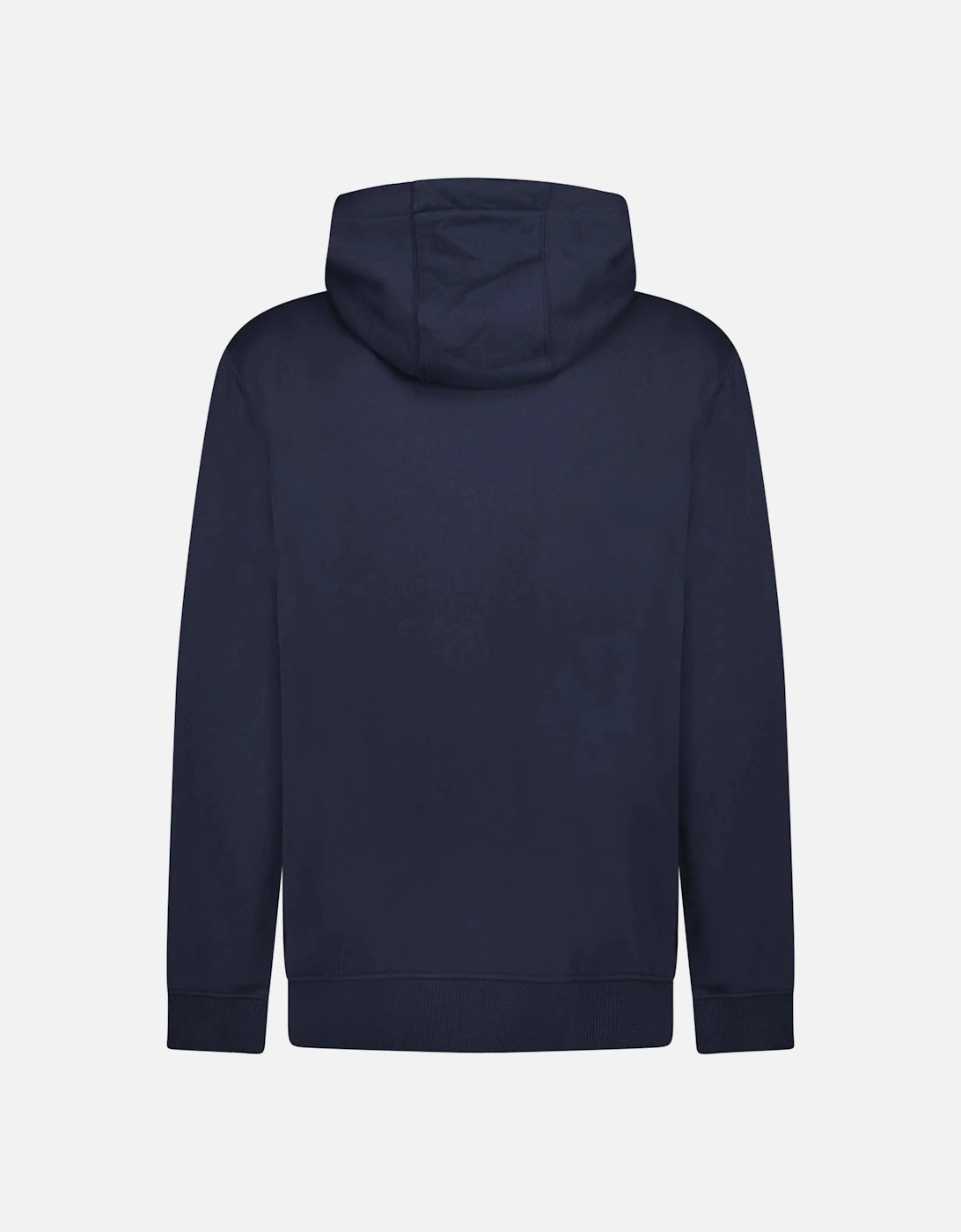 'Hove' check Hood Embroidery Logo Hoodie Zip Sweatshirt Navy