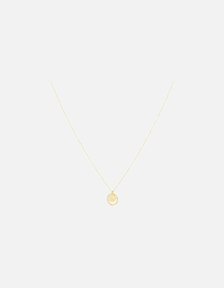 Aperol Gold Battered Disc Necklace