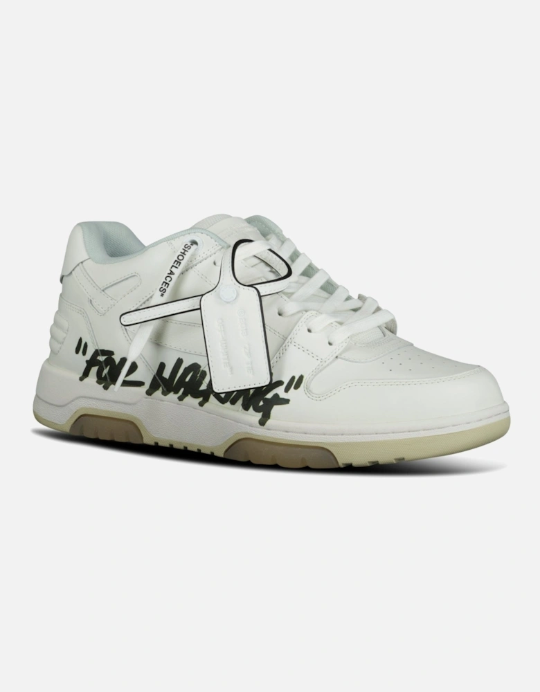 'For Walking' Out Of Office Low-Top Leather Trainers White & Black