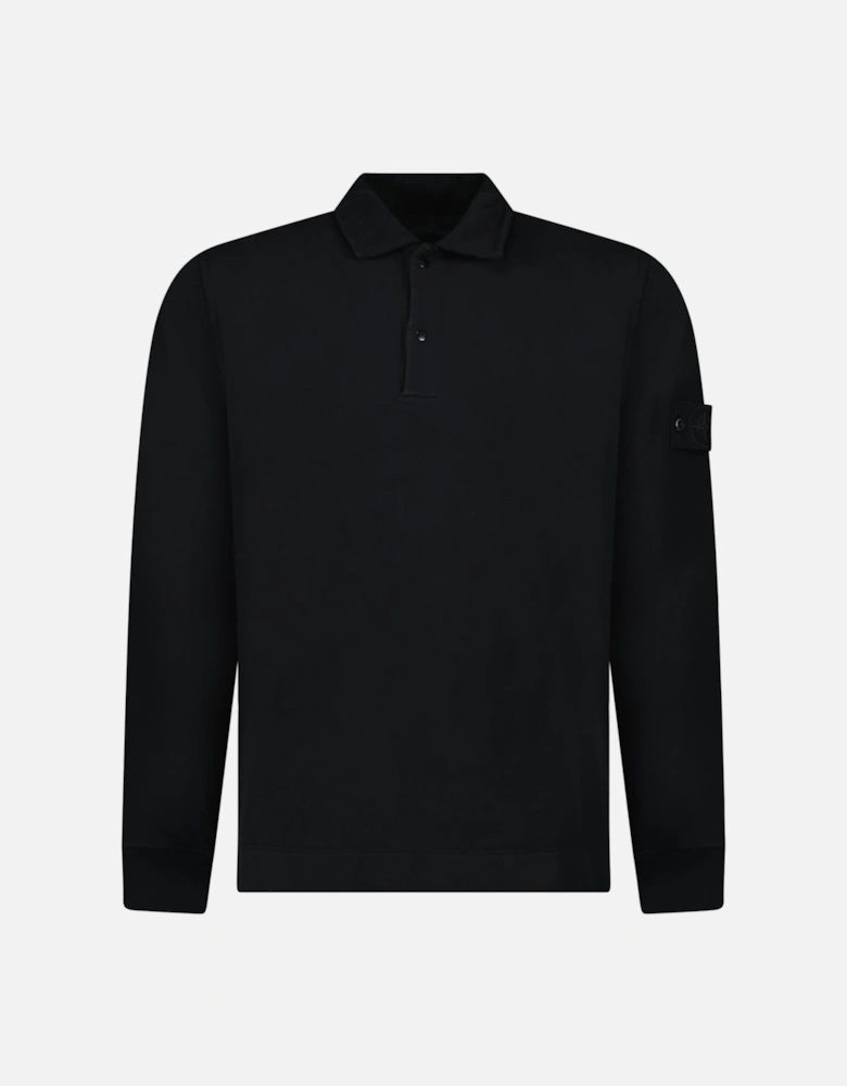 Ghost Button Up Collar Polo Black