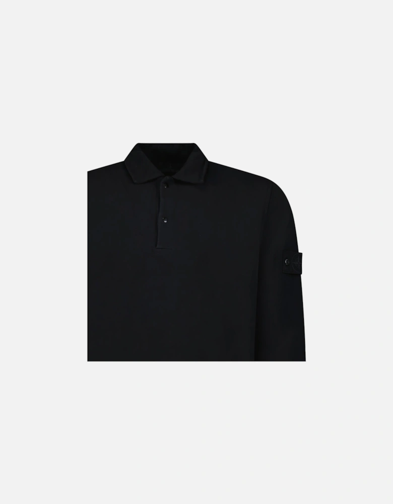 Ghost Button Up Collar Polo Black