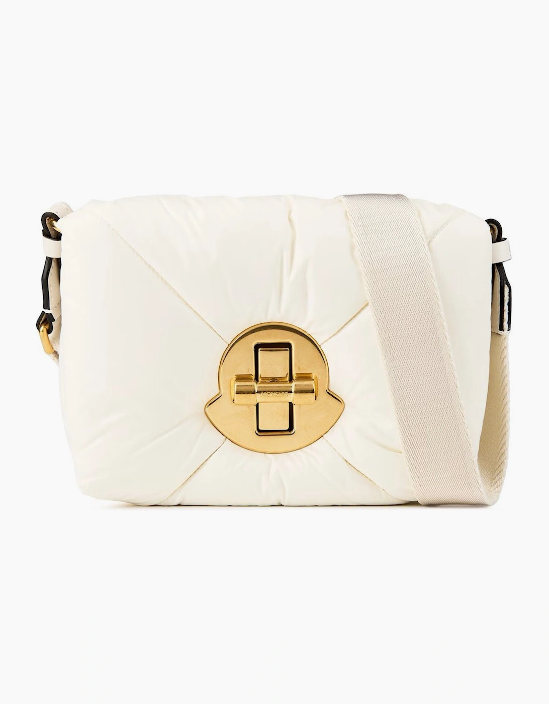 Women's Moncler Puffer Quilted Mini Crossbody Bag Cream - White