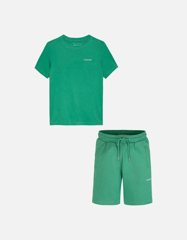 GREEN T SHIRT/SHORTS SET 0683