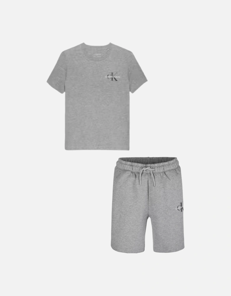 GREY T SHIRT/SHORTS SET GREY O678