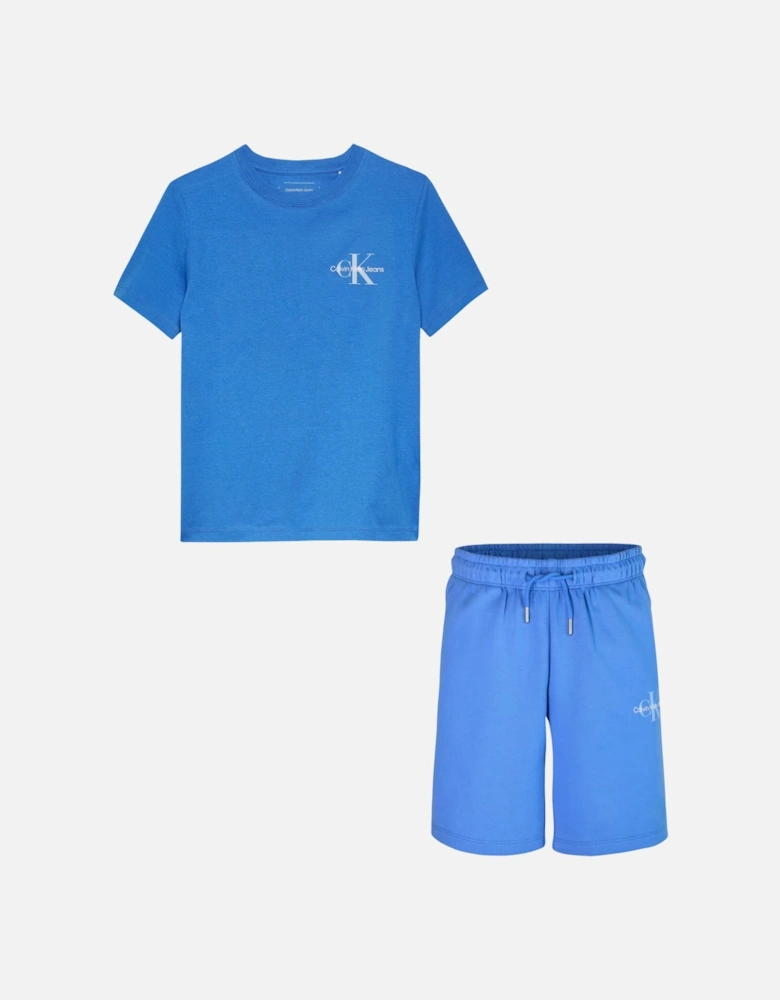 BLUE T SHIRT/SHORTS SET O678