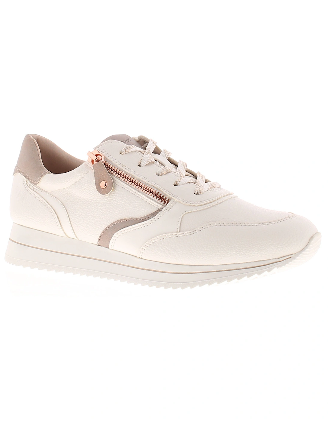 Women's Jana Womens Chunky Trainers Pippa Lace Up white rose gold UK Size - Size: 5