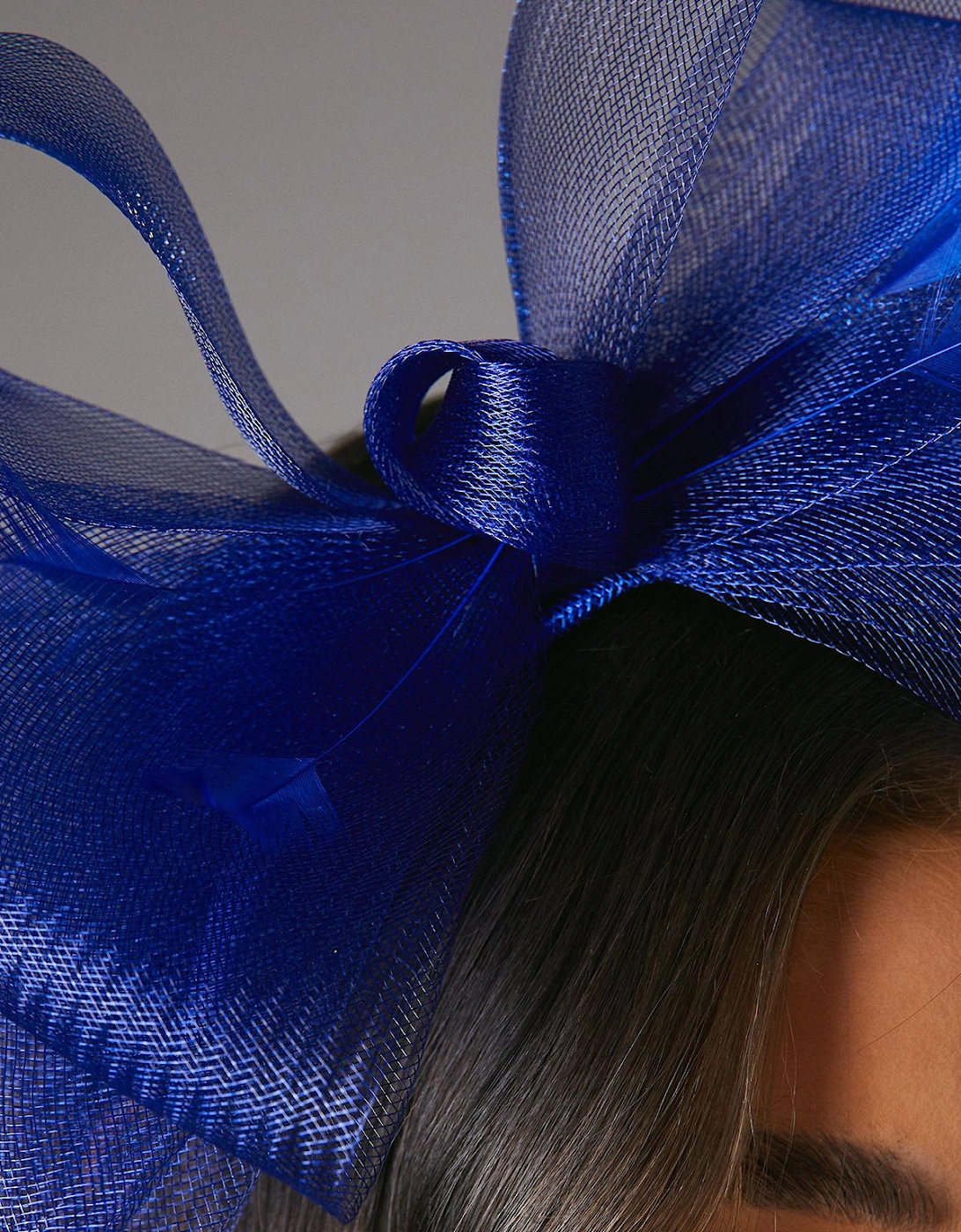 Bow Mesh Fascinator With Feathers