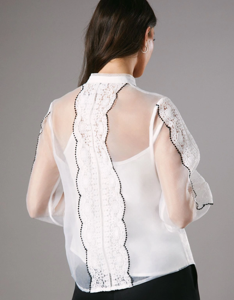 Lace Organza Blouse