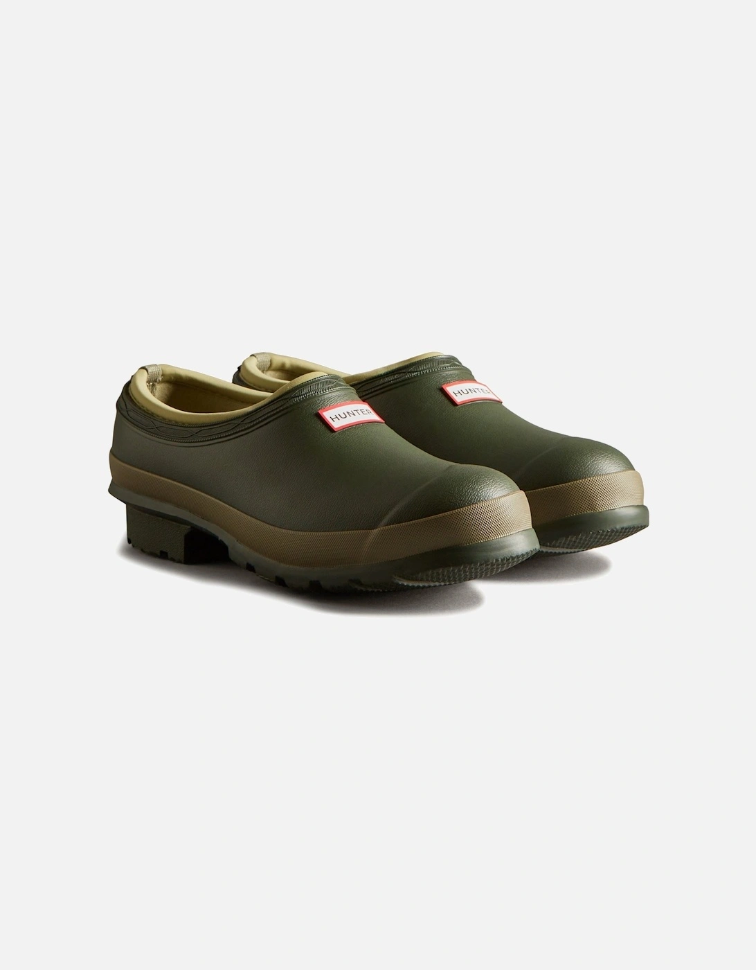 Women's Hunter Women's Gardener Clogs in Dark Olive/Clay - Green - Size: 3