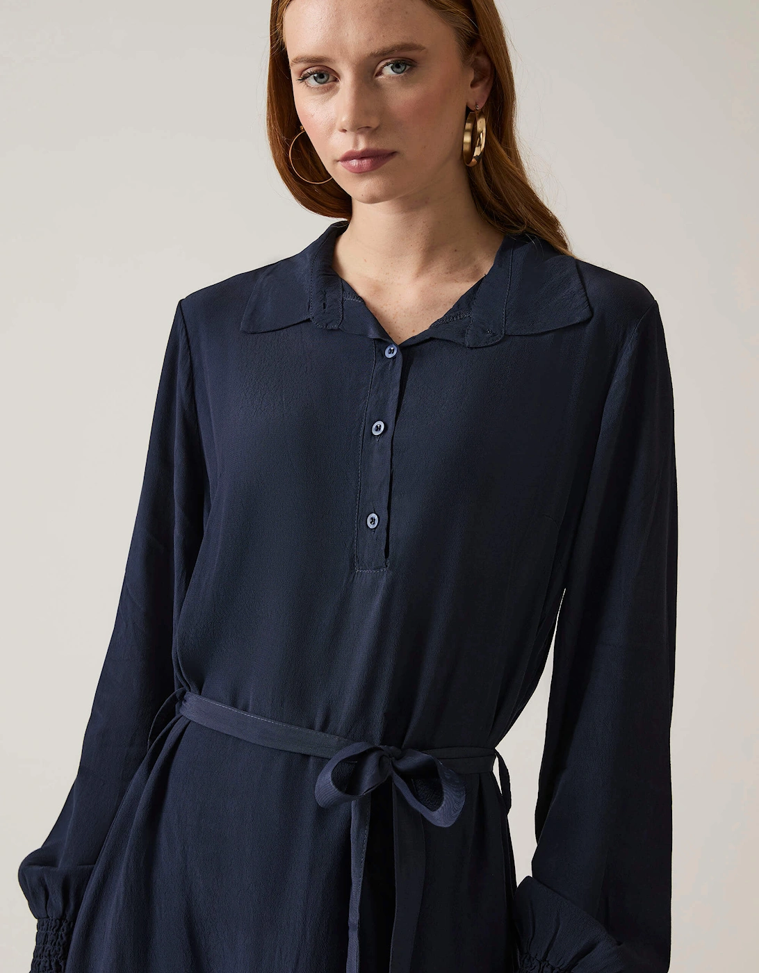 Navy Belted Dress