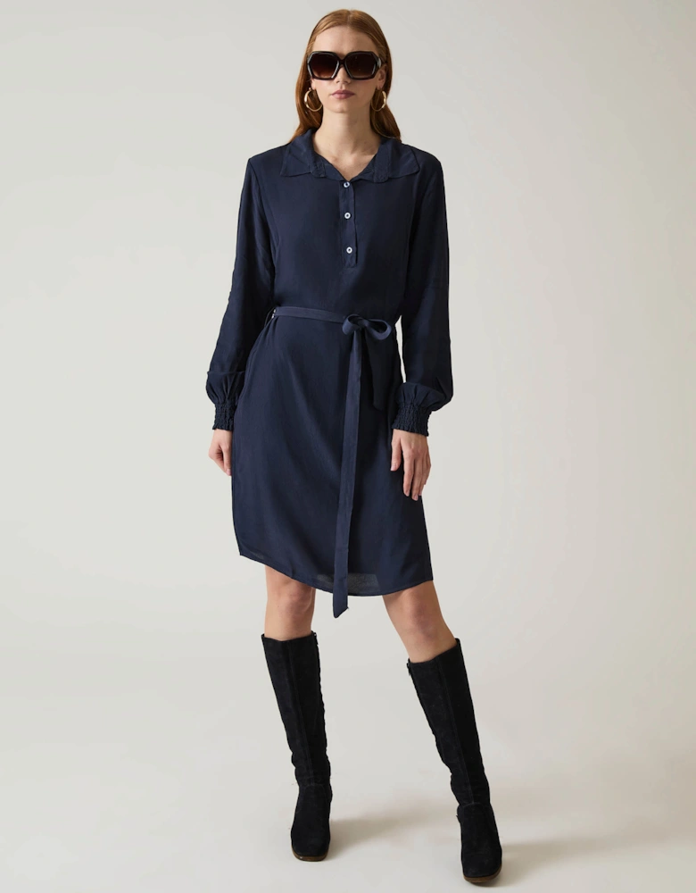 Navy Belted Dress