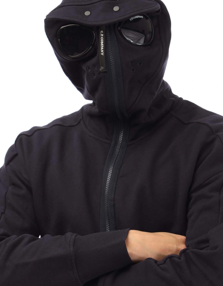 Diagonal Raised Fleece Zipped Goggle Hoodie