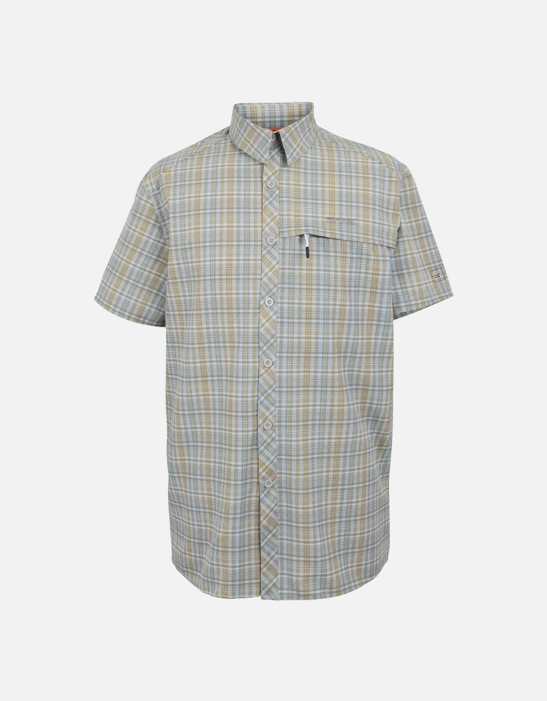 Mens Checked Packaway Travel Shirt