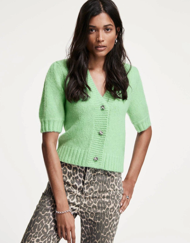 Short Sleeve Cardigan - Green