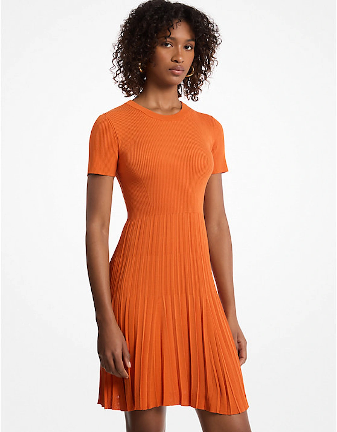 Ribbed Knit Short-Sleeve Dress, 2 of 1