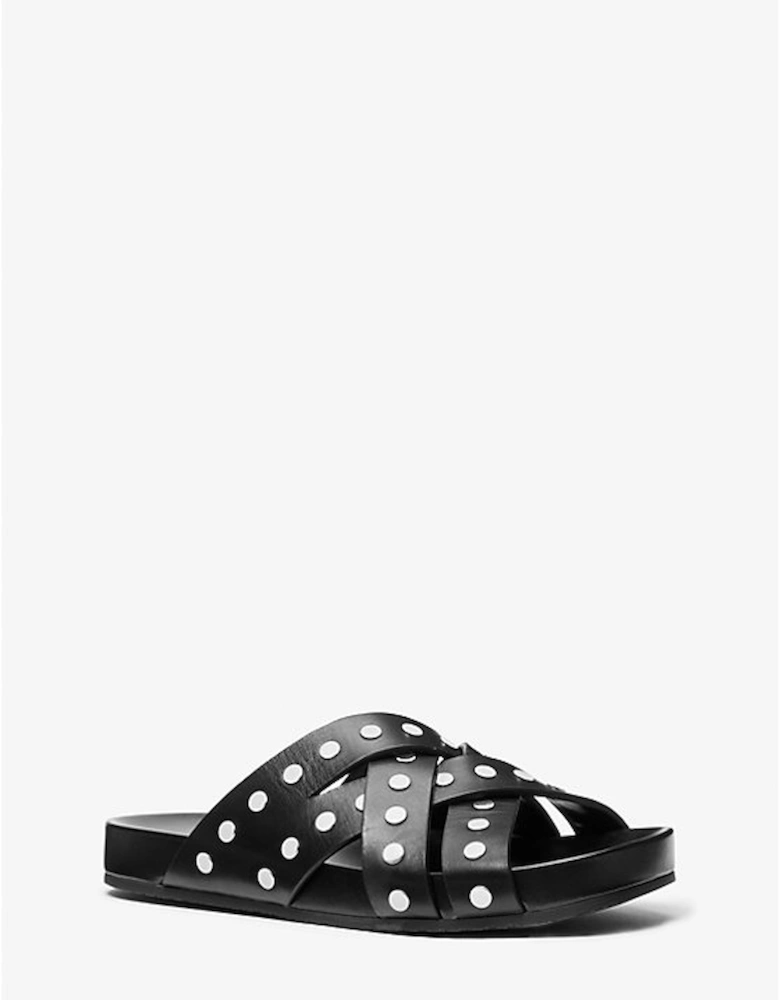 Irene Studded Leather Flat Sandal