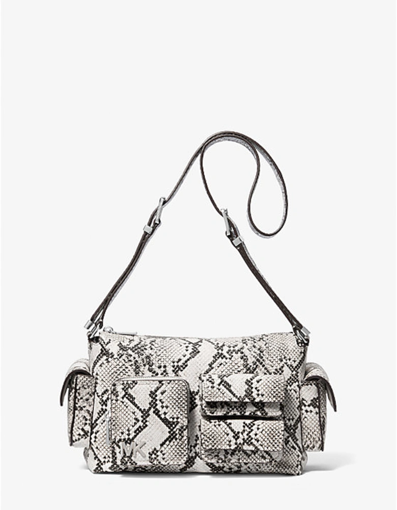 Dakota Medium Snake Embossed Leather Shoulder Bag