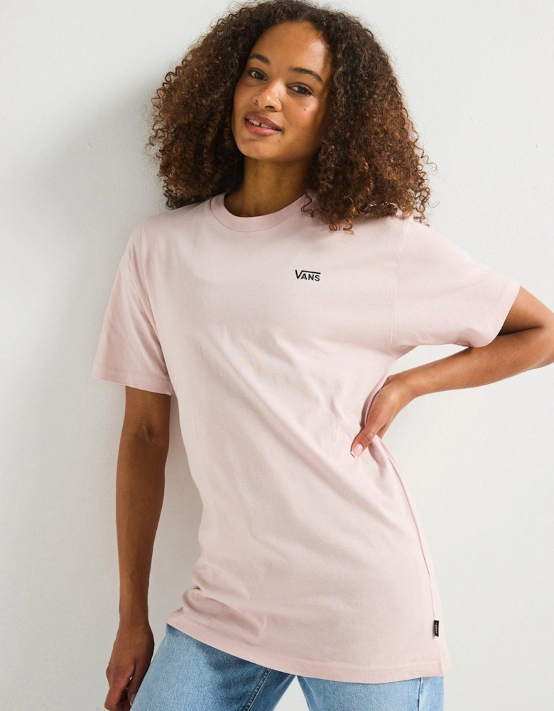 Women's Left Chest Logo Embroidered Tee - Pink