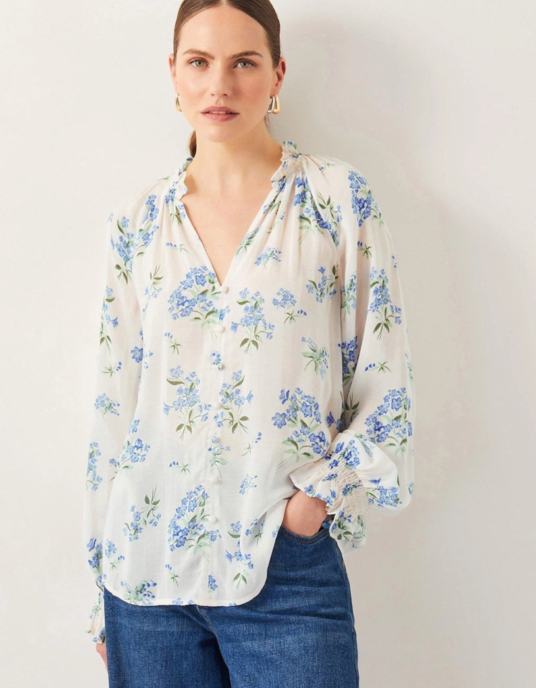 Sarah Sheer Floral Blouse - Cream