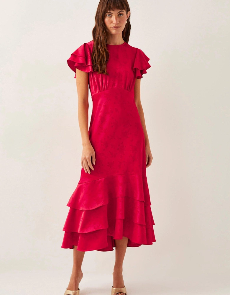 Ester Satin Dress - Red