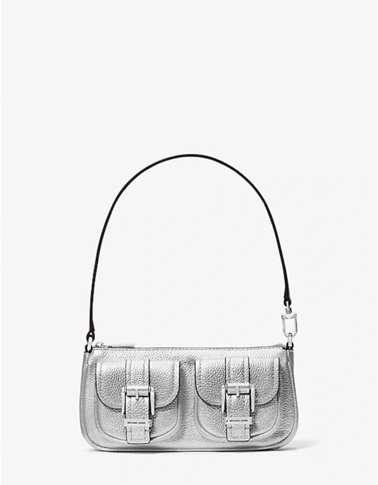 Zoe Small Metallic Leather Pochette