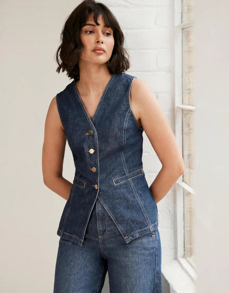 Denim Waistcoat - Blue