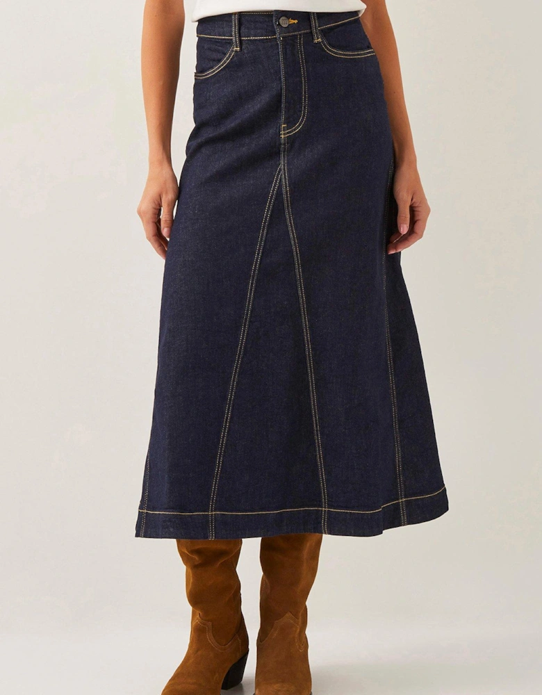 Goldie Godet Skirt - Indigo