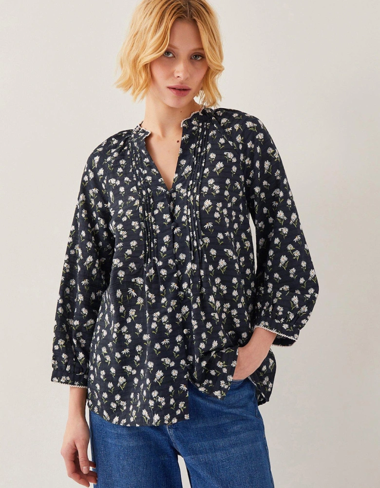 Orielle Print Top - Black