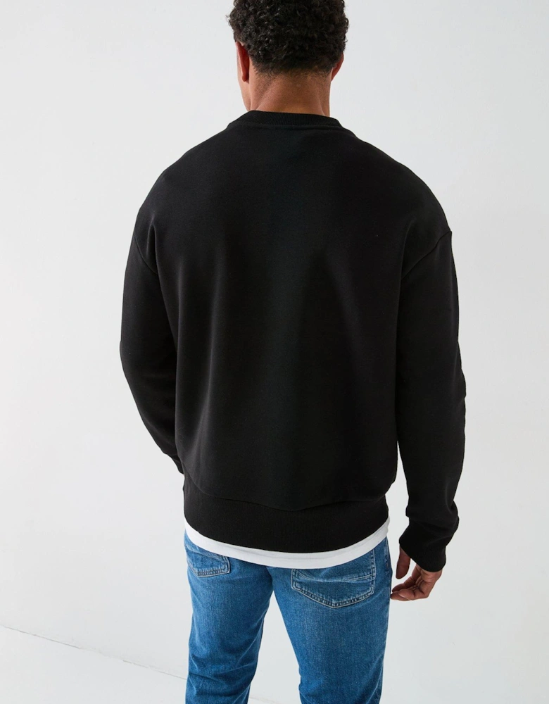 Nano Logo Modal Crew Sweatshirt - Black