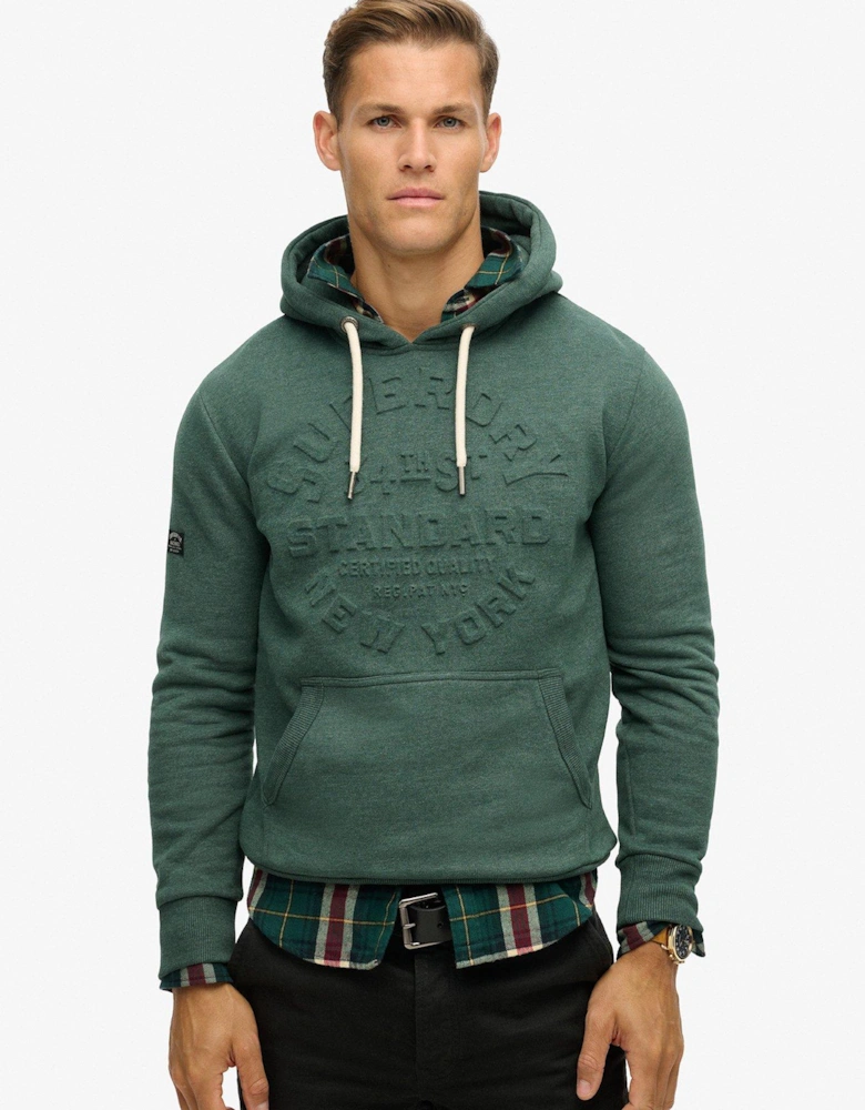 Embossed Logo Pullover Hoodie - Green