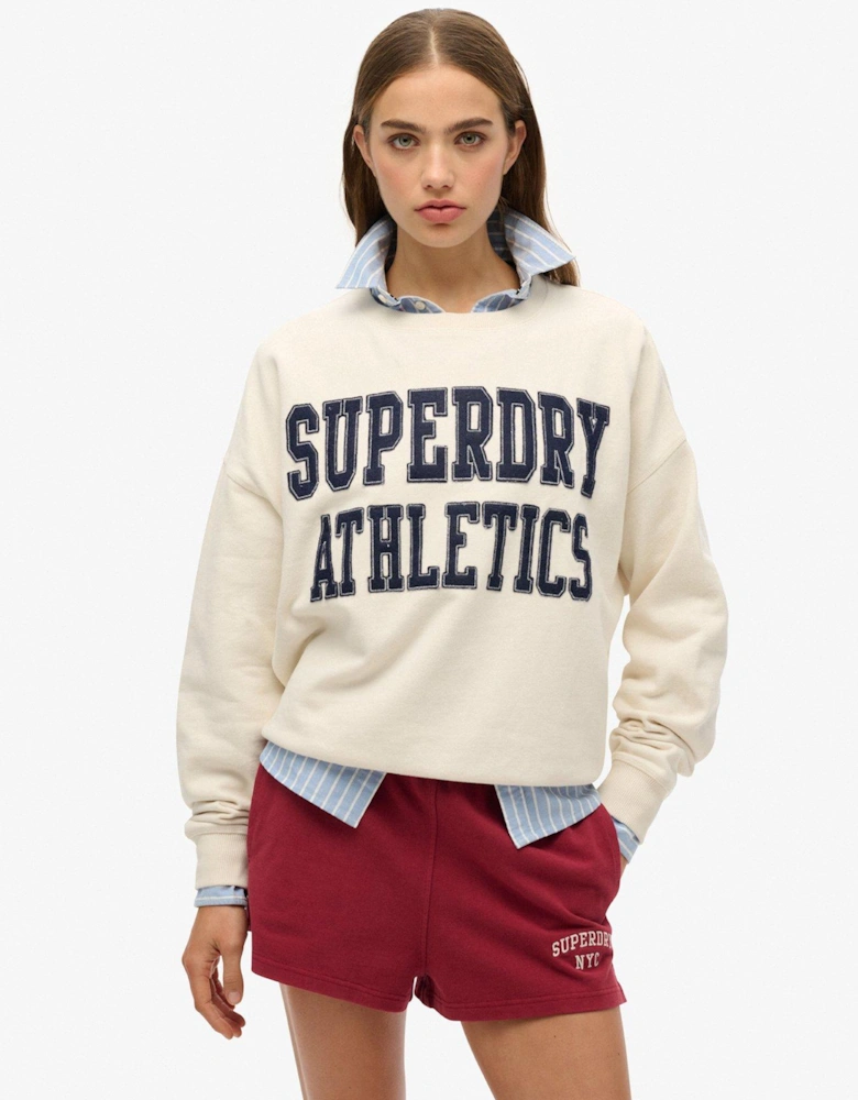 Athletic Essentials Relaxed Applique Sweatshirt - White