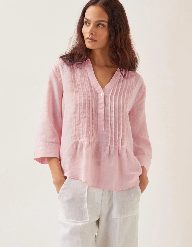 Elsie Linen Blouse - Pink