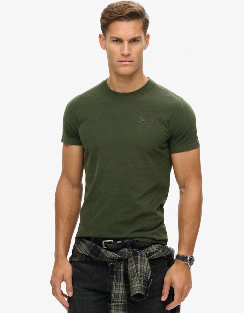 Essential Logo Embroidered Short Sleeve T-Shirt - Green